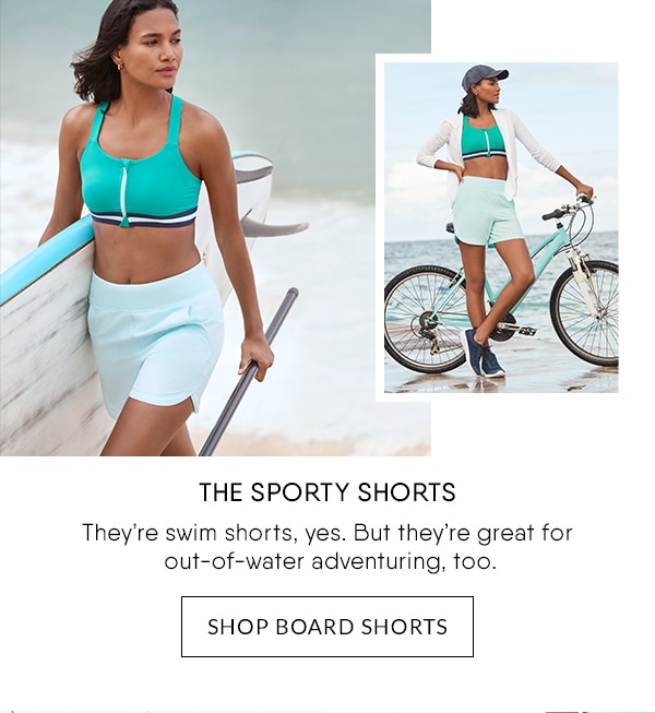 Click to shop board shorts.