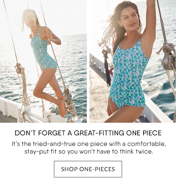 Click to shop one-pieces.