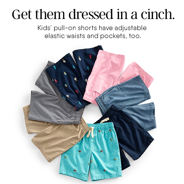 Click to shop kids' shorts.