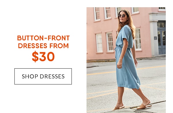 Click to shop button-front dresses.