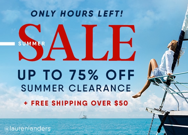 Up to 75% off summer clearance + free shipping over $50.