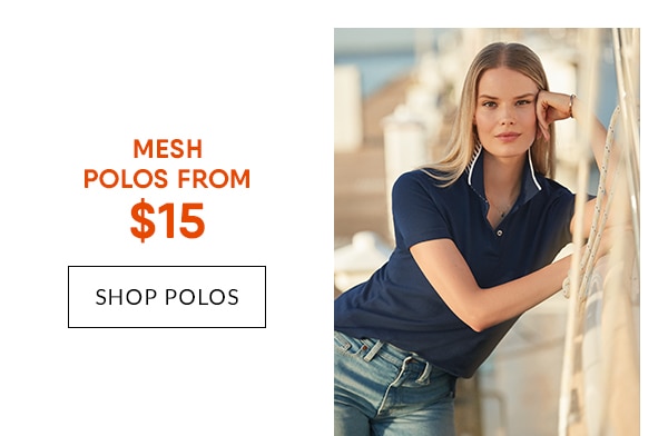 Click to shop polos.