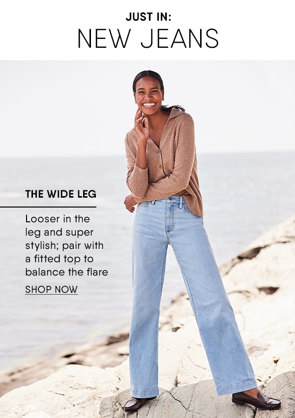 Click to shop wide leg jeans.