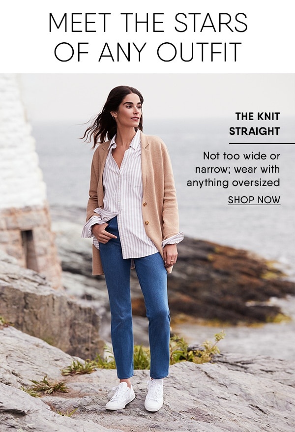 Click to shop knit denim.