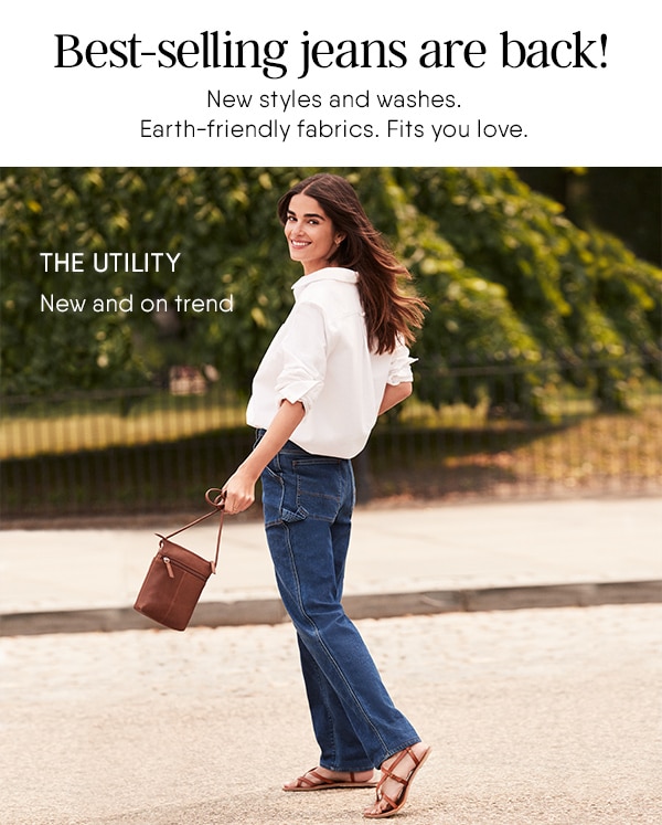 Best selling jeans are back! Click to shop new utility jeans.