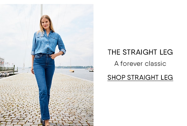 Click to shop straight leg jeans.