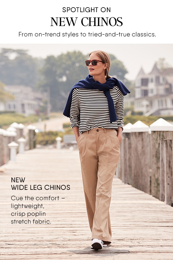 Click to shop women's chinos.