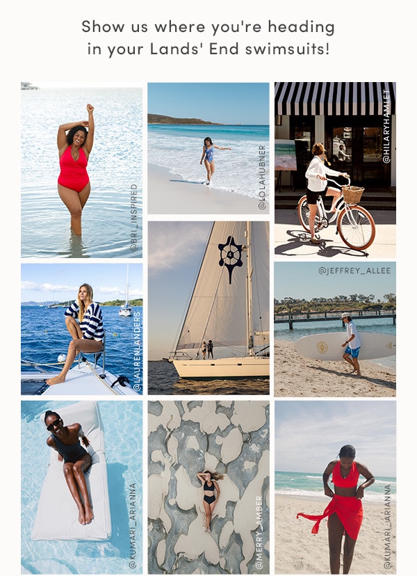 Show us where you're heading in your Lands' End swimsuits!