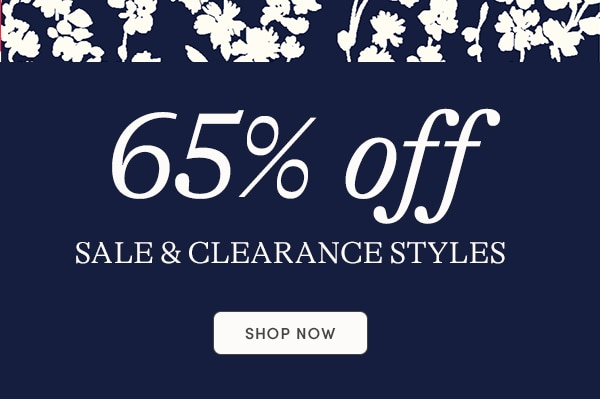 65% off sale & clearance styles, SHOP NOW