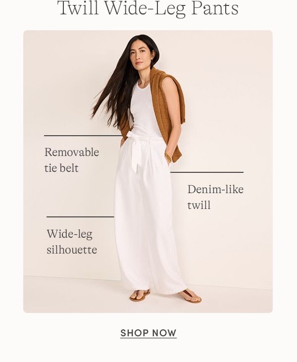 SHOP TWILL WIDE-LEG PANTS