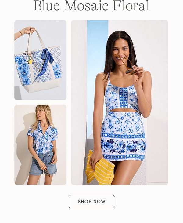 BLUE MOSAIC FLORAL